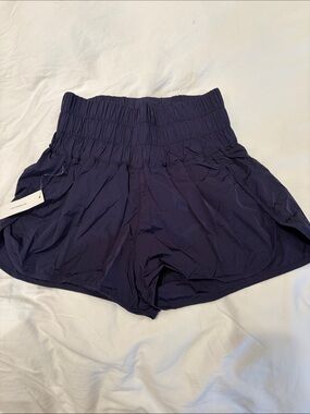 Women's High-Waist Navy Athletic Shorts